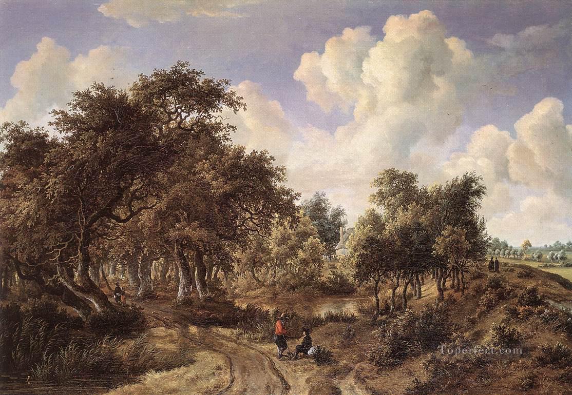 Un paisaje boscoso 1660 Bosque de bosques de Meindert Hobbema Pintura al óleo